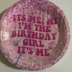 Birthday Girl Pink Paper Party Plates - Pack